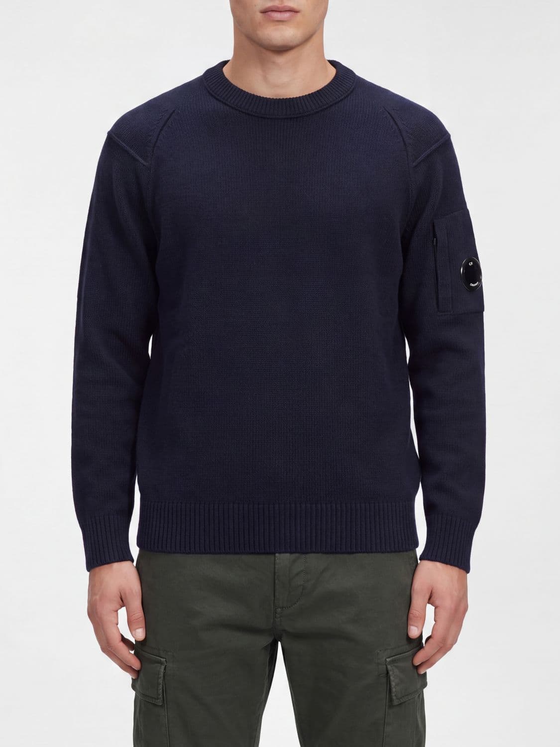 C.p. Company C. P. COMPANY Crewneck Jumper in Wool Blend with Ribbed Cuffs