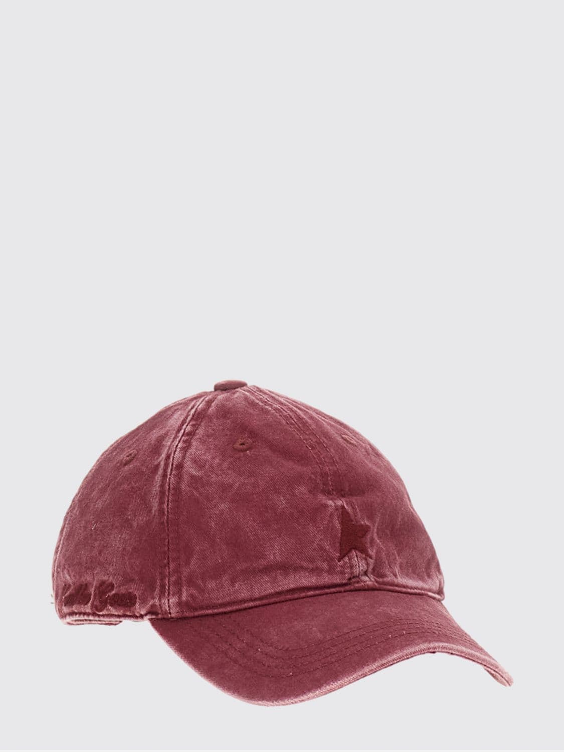 Golden Goose Distressed Cotton Baseball Cap with Logo