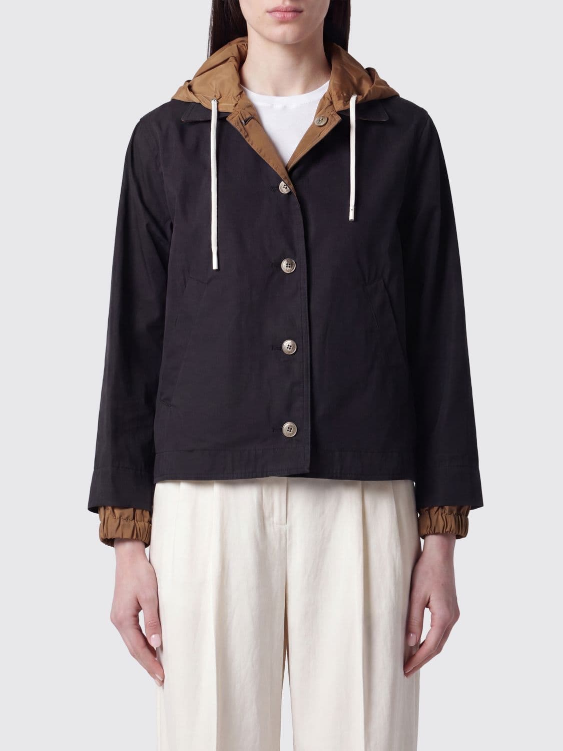 Herno Short Reversible Cotton Gabardine Jacket with Hood · 46