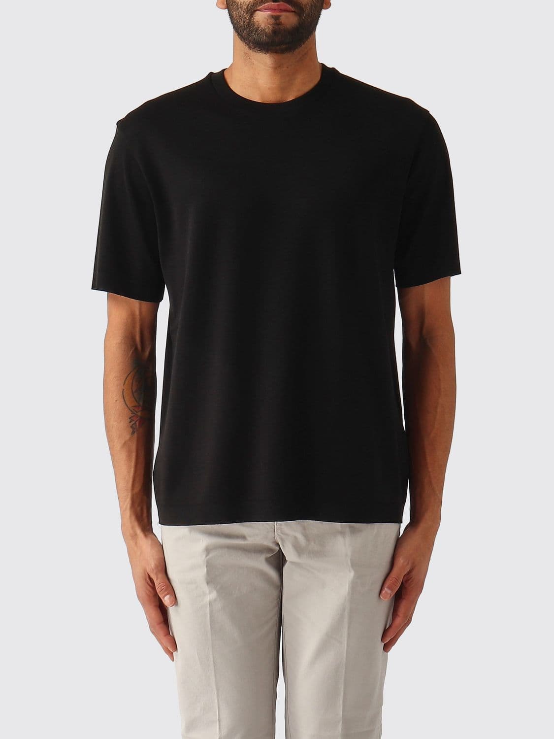 Herno Crew-Neck Short-Sleeved T-Shirt in Cotton