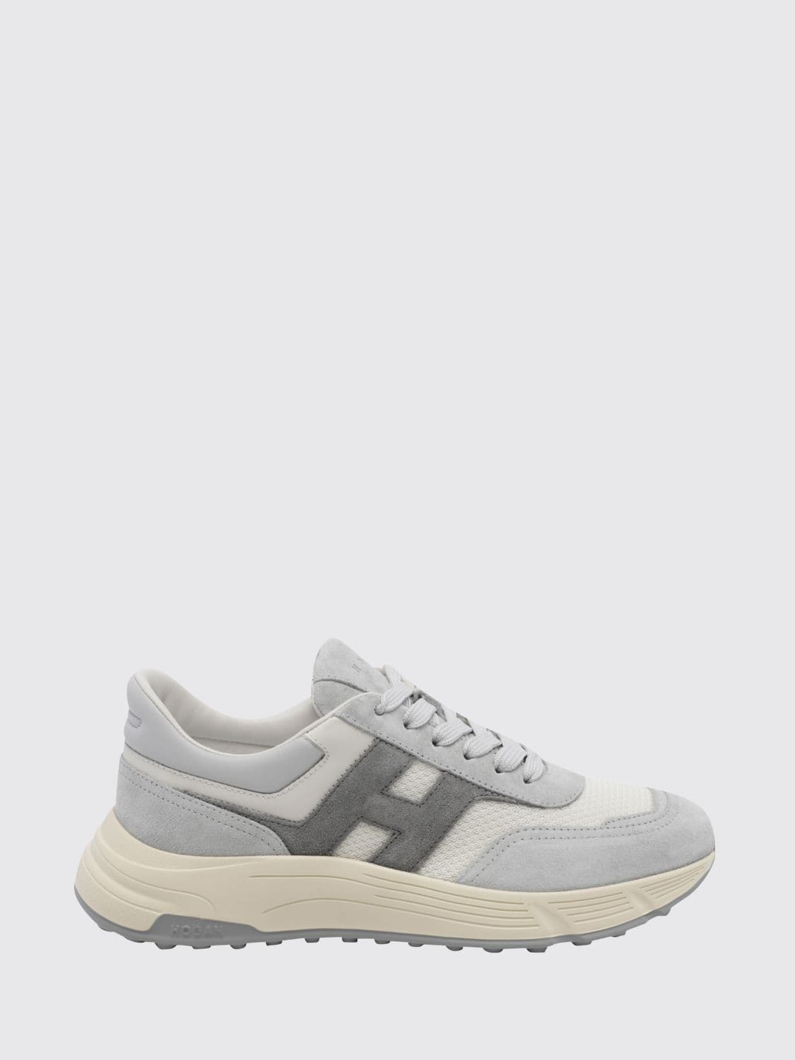 Hogan Hyperlight Leather and Mesh Sneakers with Serrated Sole