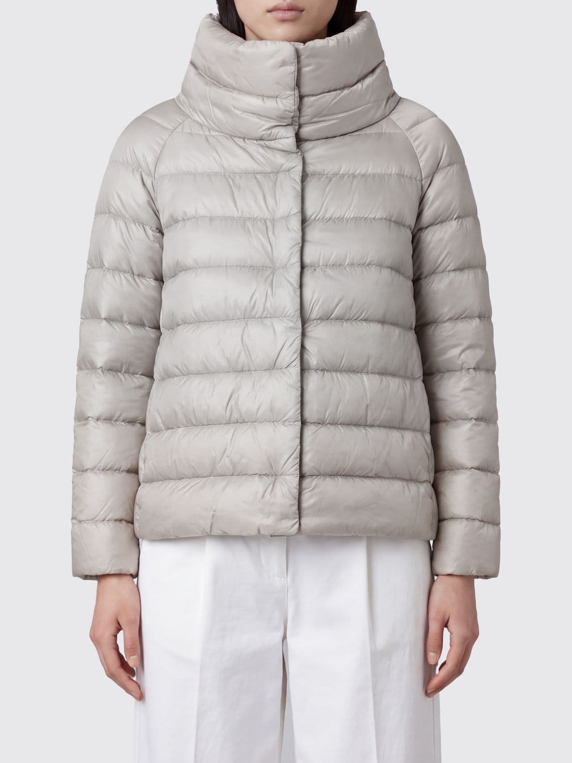 Herno Sofia Short Ultra-Light Nylon Down Jacket with High Neck