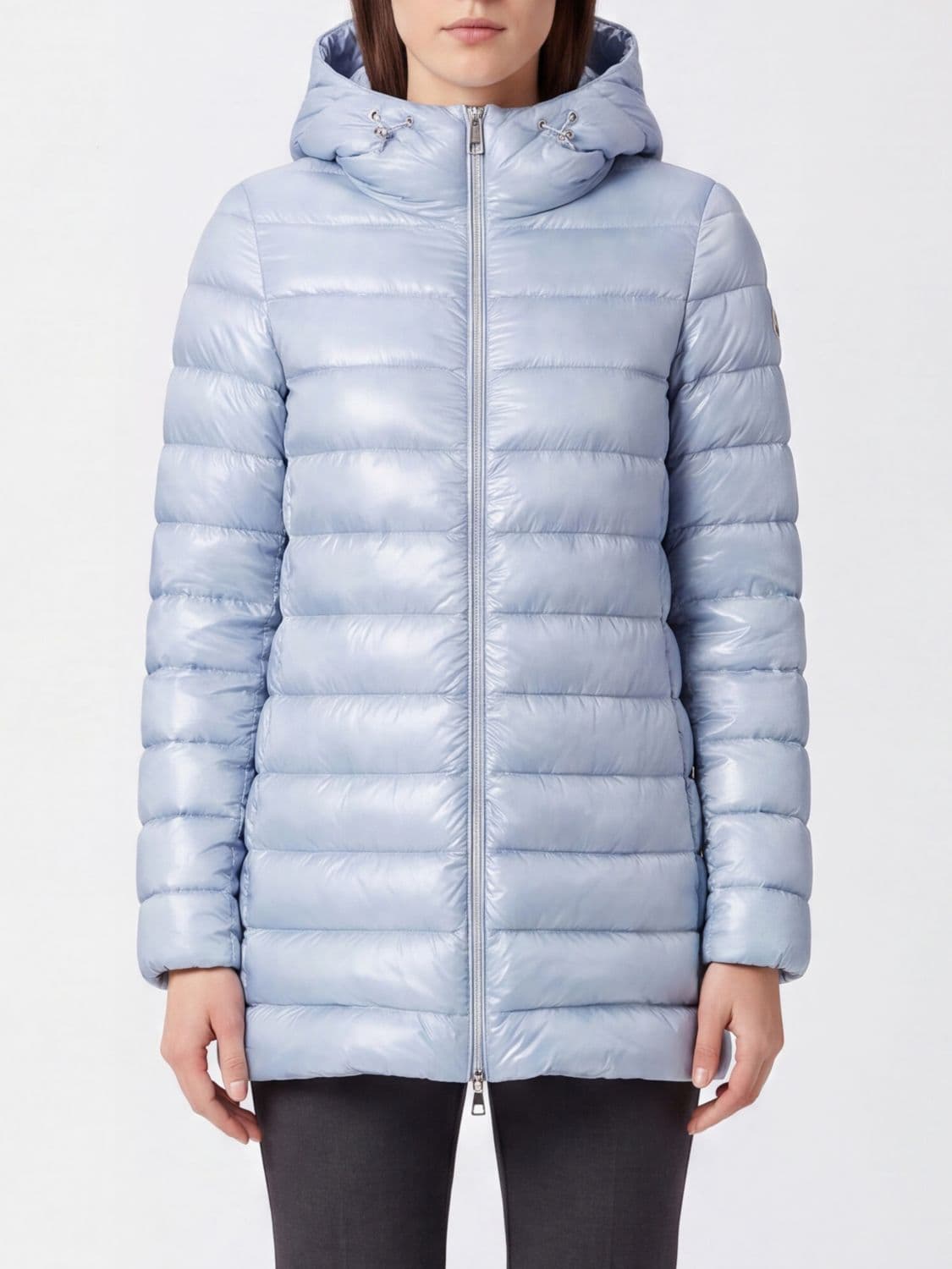 Herno Long Quilted Nylon Hooded Puffer Coat with Down Padding