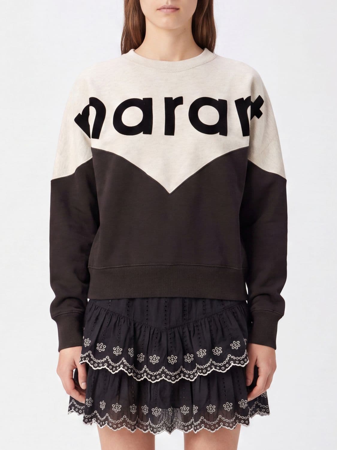 Isabel Marant Etoile Relaxed Fit Crewneck Cotton Sweatshirt with Logo