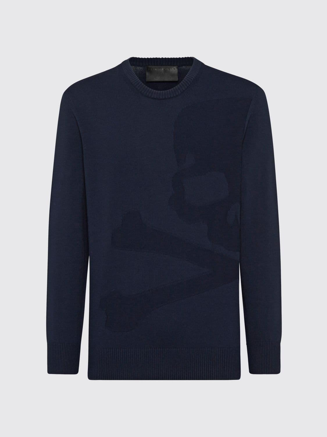 Philipp Plein Skull Print Wool and Cotton Crewneck Jumper for a Rock-Inspired Look
