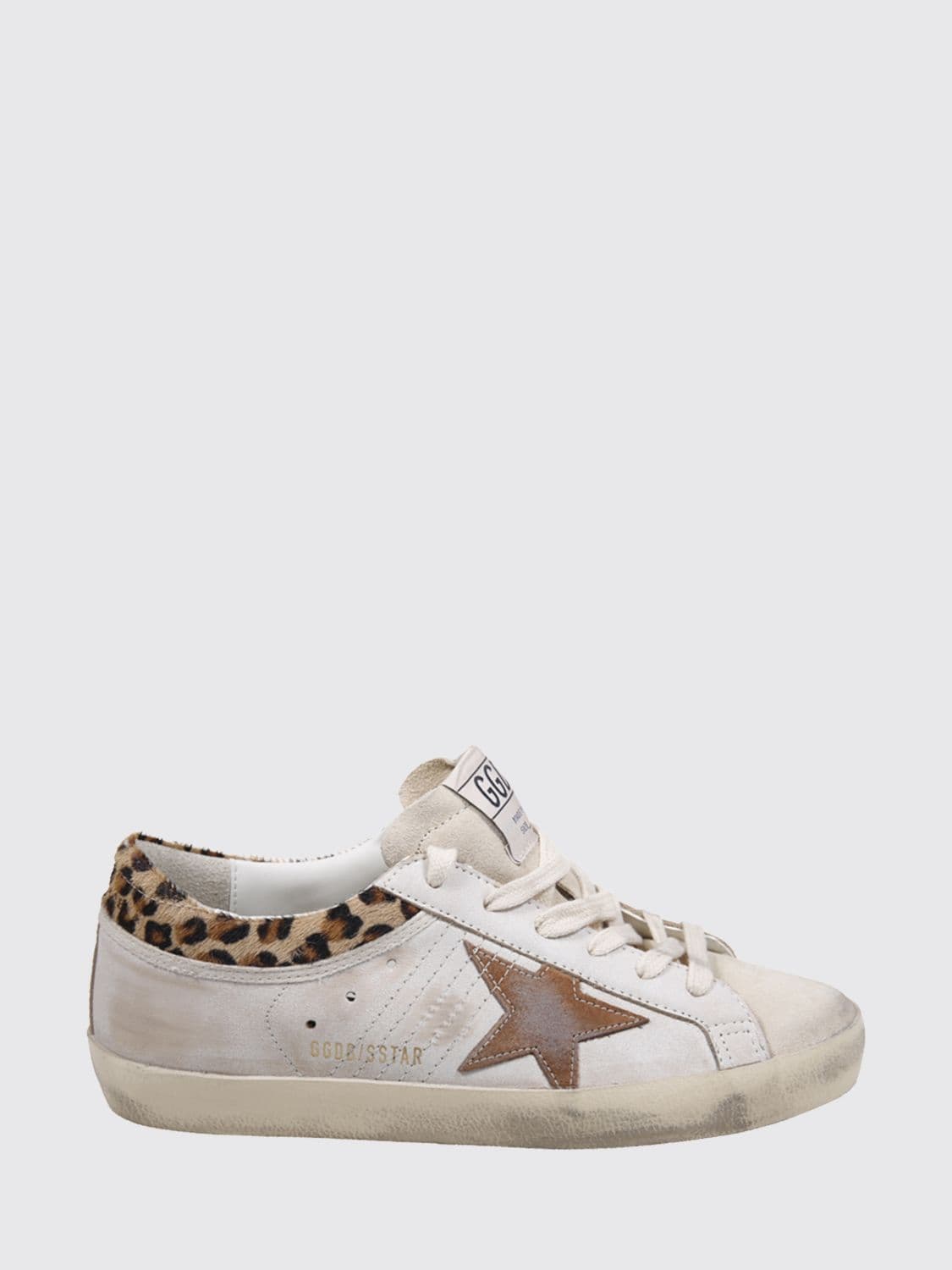 Golden Goose Super-Star Leather and Pony Hair Sneakers with a Worn-Out Effect