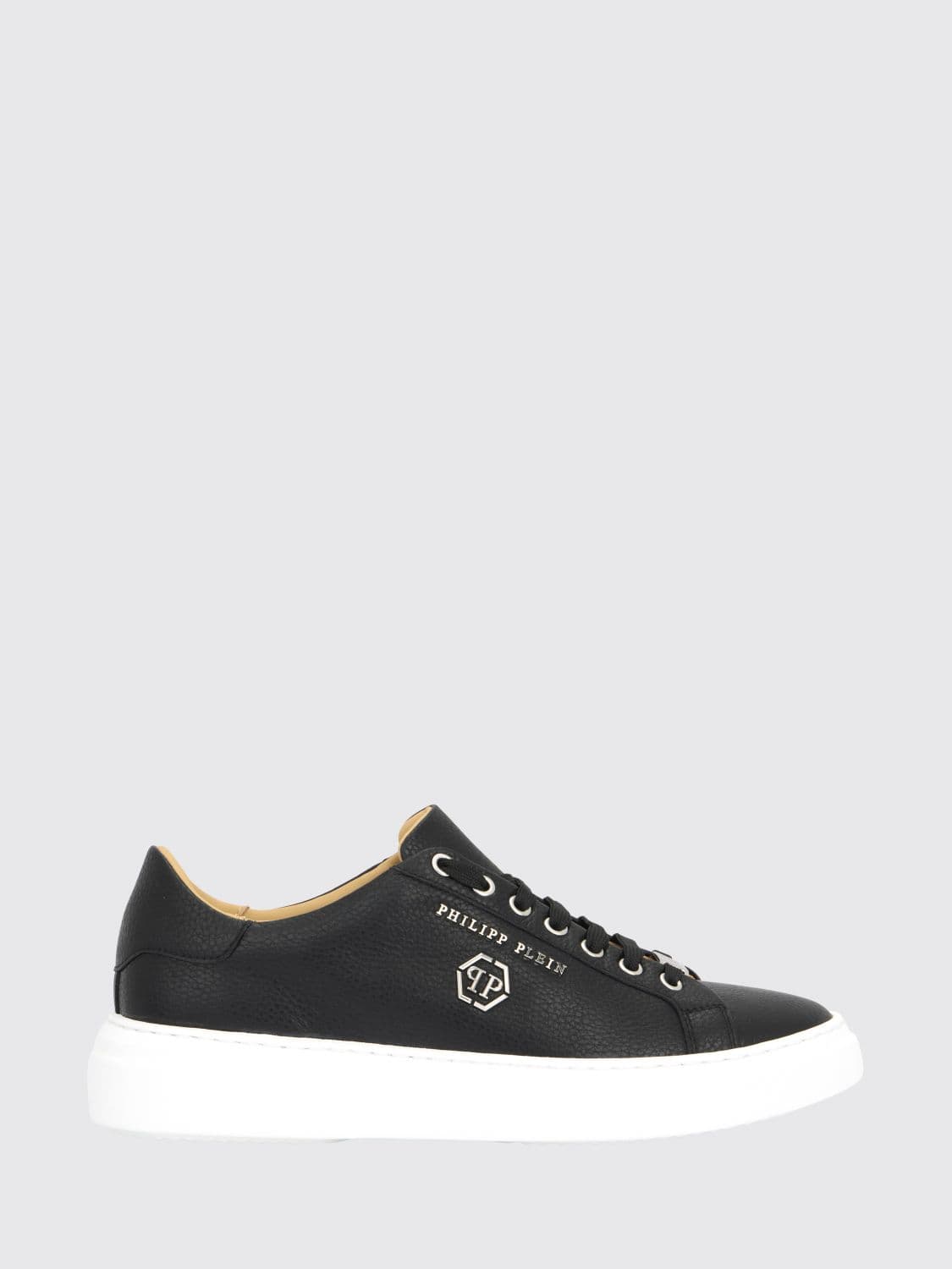 Philipp Plein Low-Top Lace-Up Smooth Leather Sneakers with Round Toe