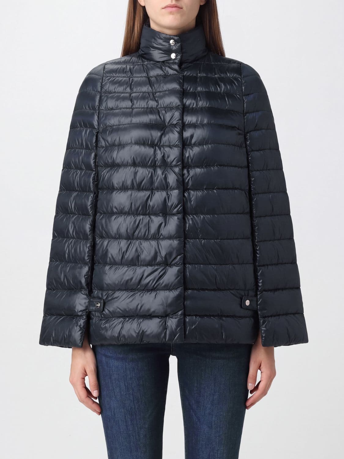 Herno Short Water-Repellent Puffer Jacket in Nylon with Kimono Sleeves · 42