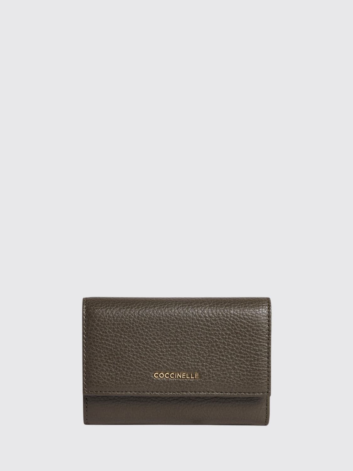 Coccinelle Metallic Soft Tri-Fold Grained Leather Wallet · OS