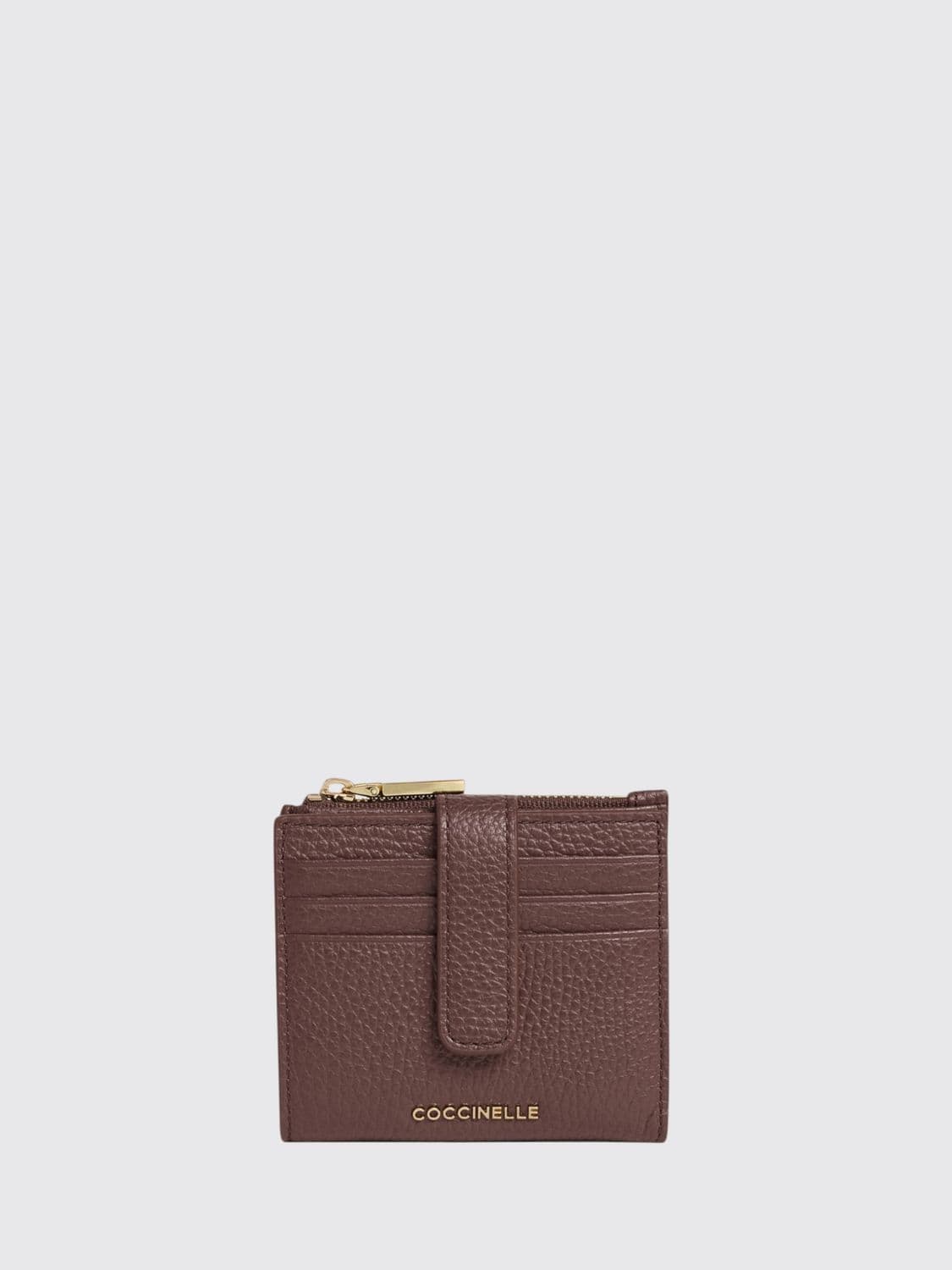 Coccinelle Metallic Soft Bifold Grained Leather Card Holder
