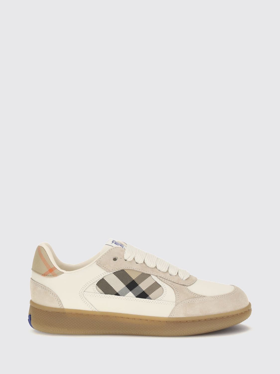 Burberry Terrace Leather and Suede Sneakers with Vintage Check Motif