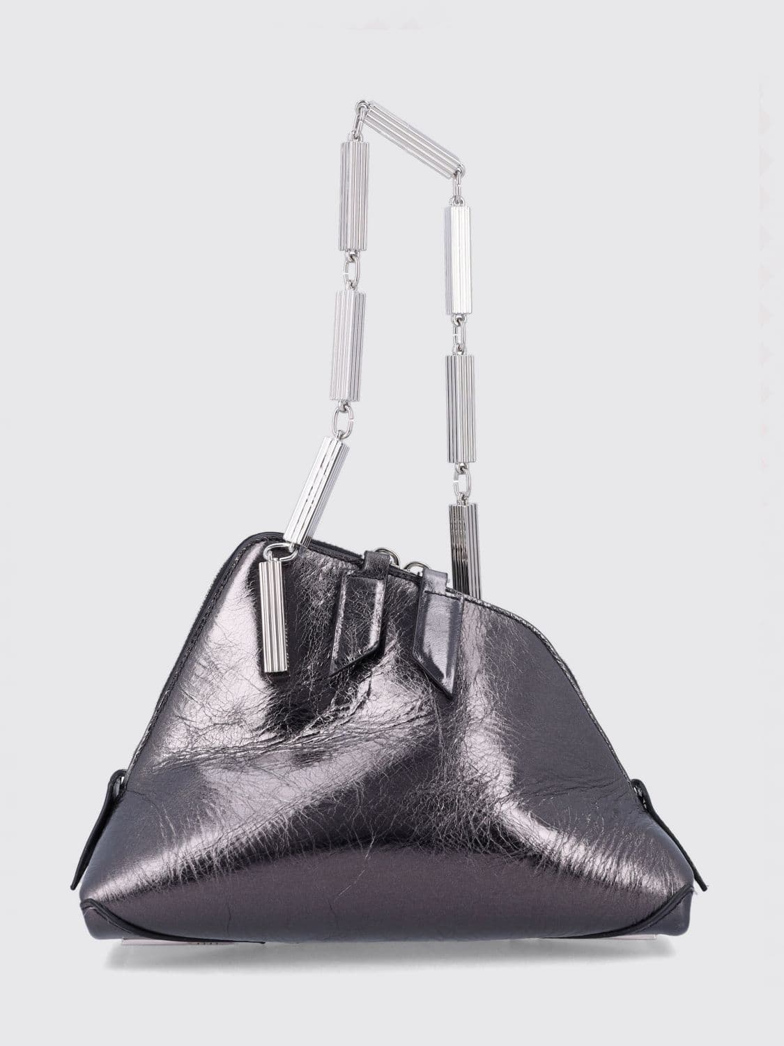 The Attico La Scala Crackled Leather Mini Handbag with Metallic Handle · OS