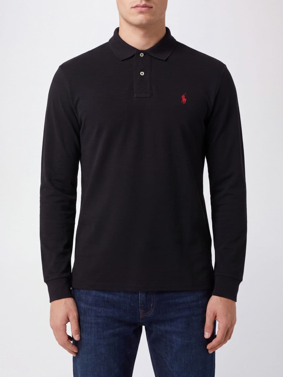 Polo Ralph Lauren Long-Sleeved Slim Fit Cotton Polo Shirt
