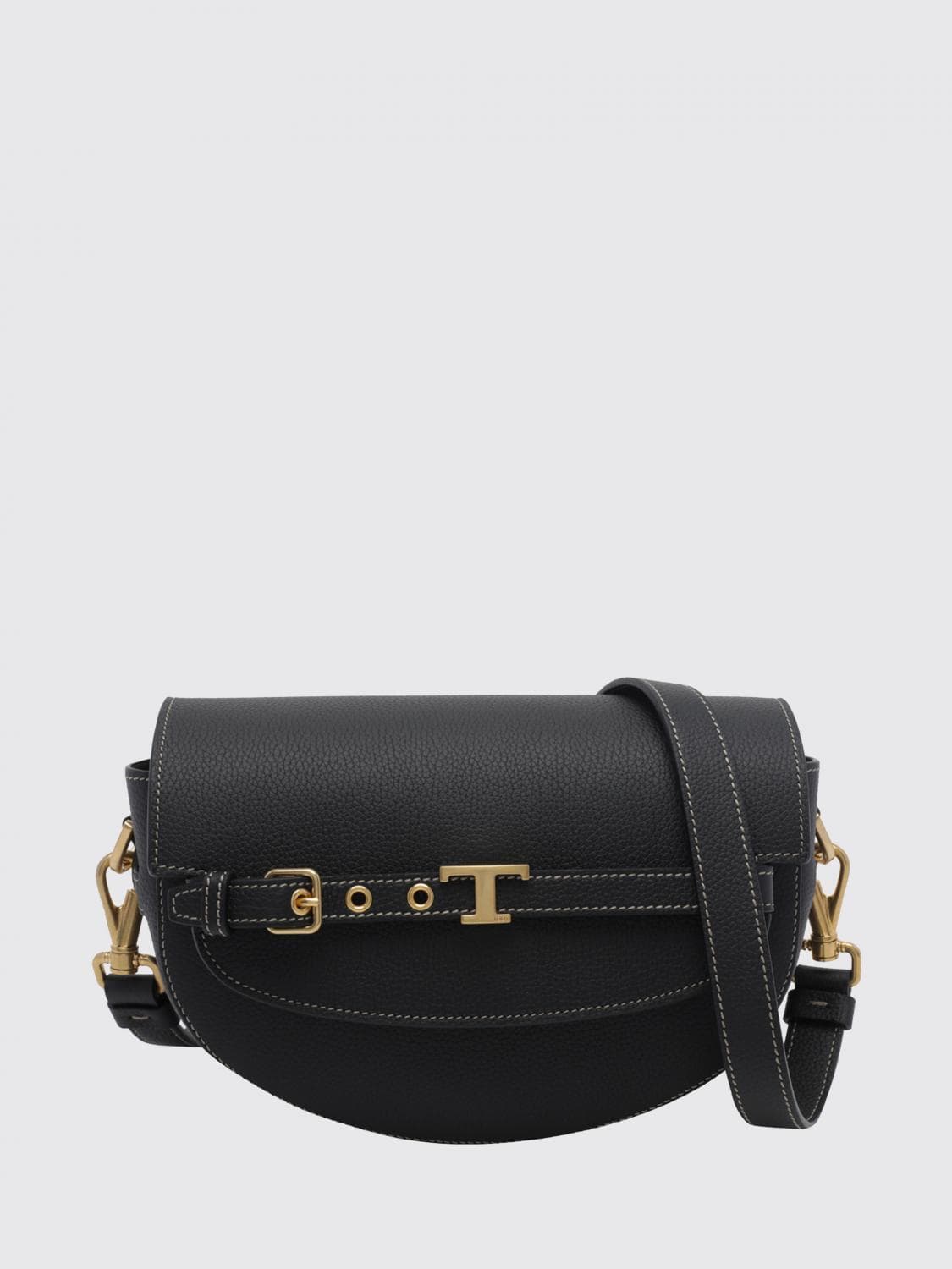 Tod's T Signature Half-Moon Grained Leather Mini Bag with Logo · OS