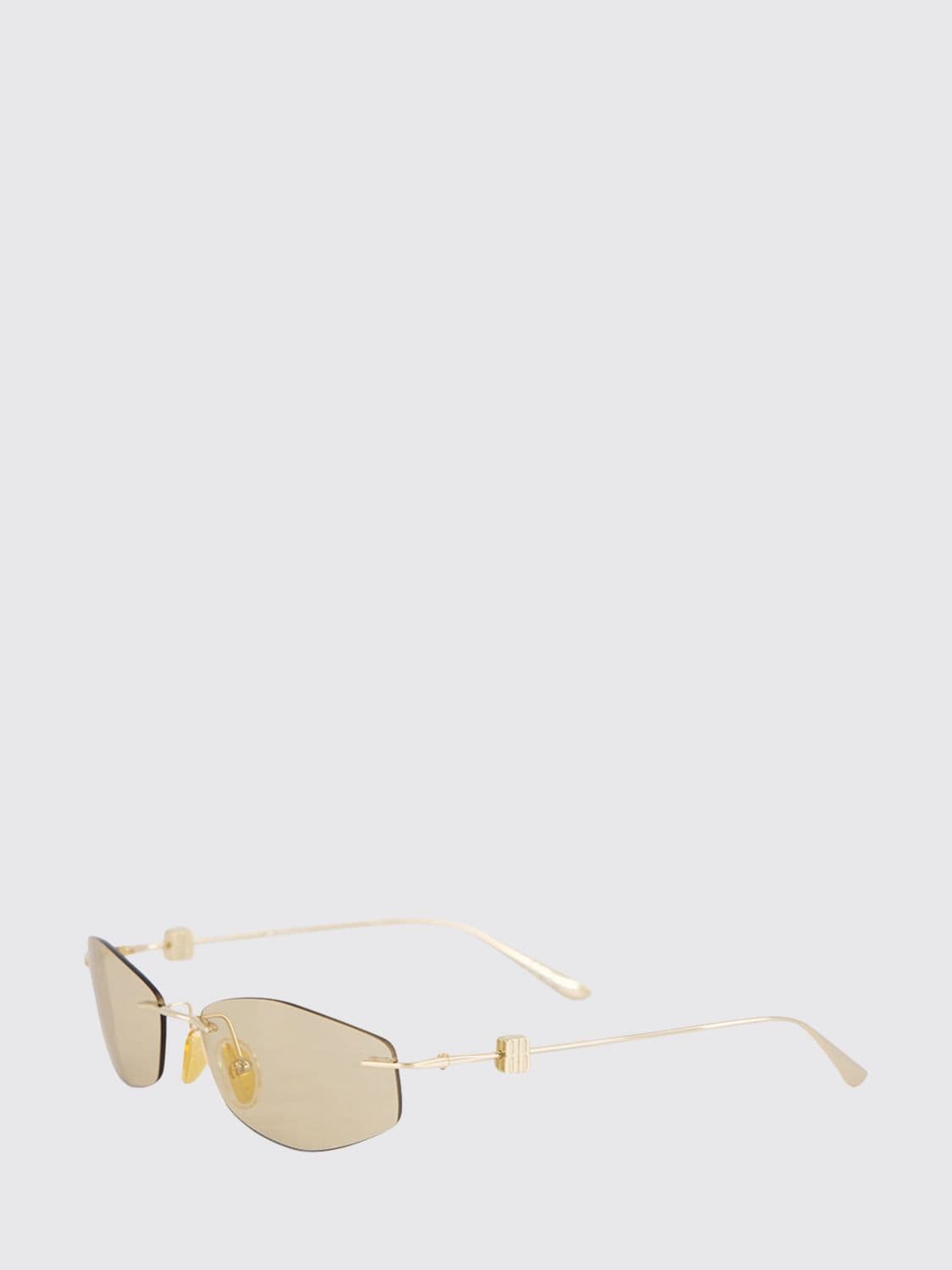 Balenciaga D-Frame Nano Rectangular Metal Sunglasses with Tinted Lenses · OS