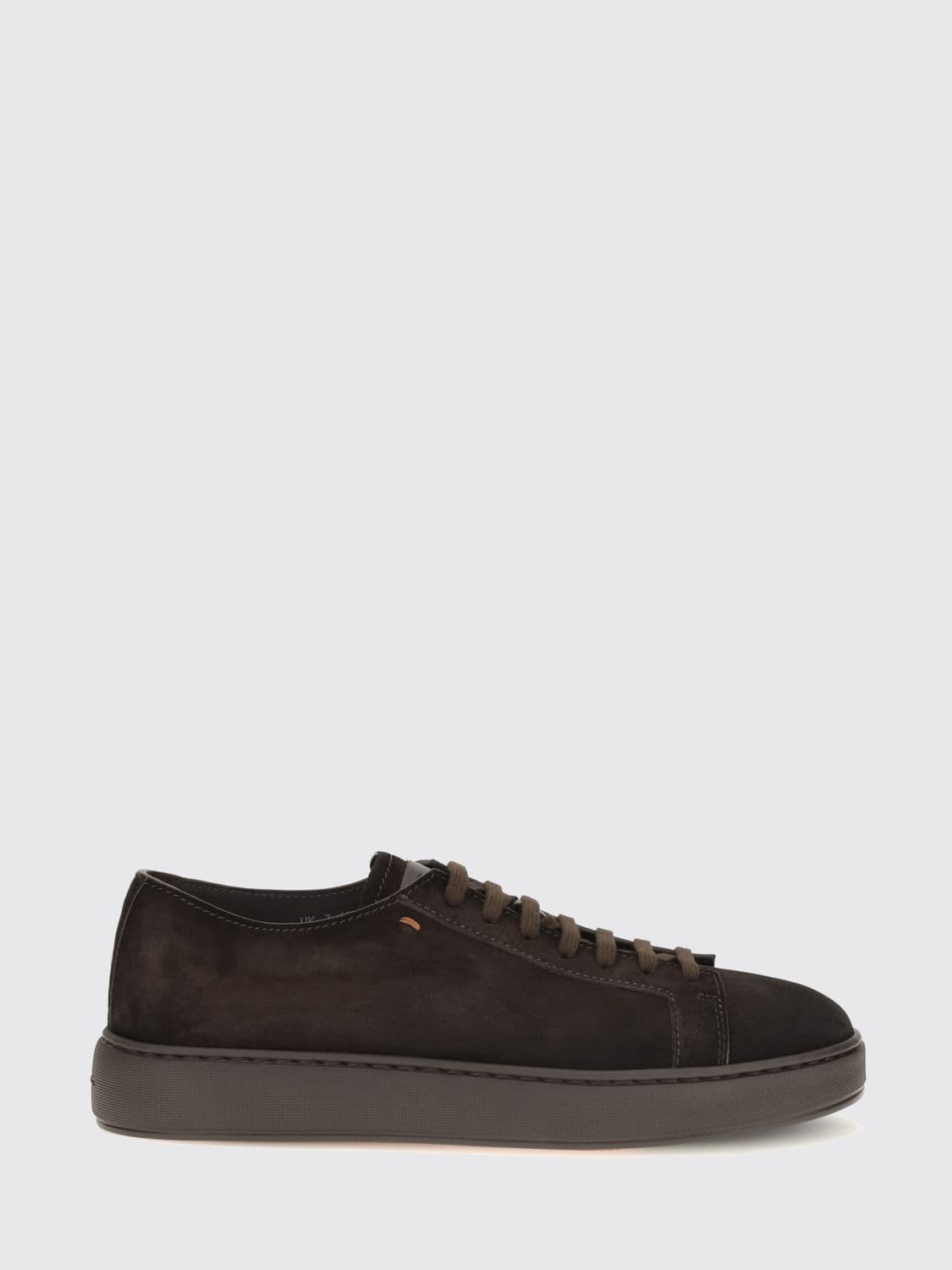 Santoni Low-Top Suede Calfskin Sneakers with Embossed Logo