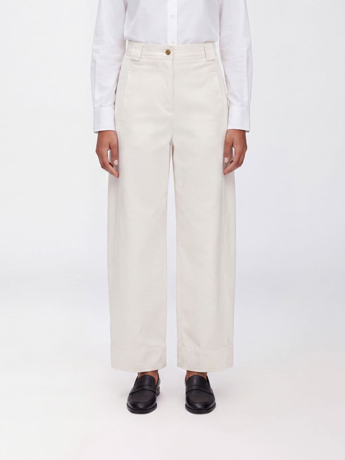 Max Mara Adorni High-Waisted Wide-Leg Cotton Trousers