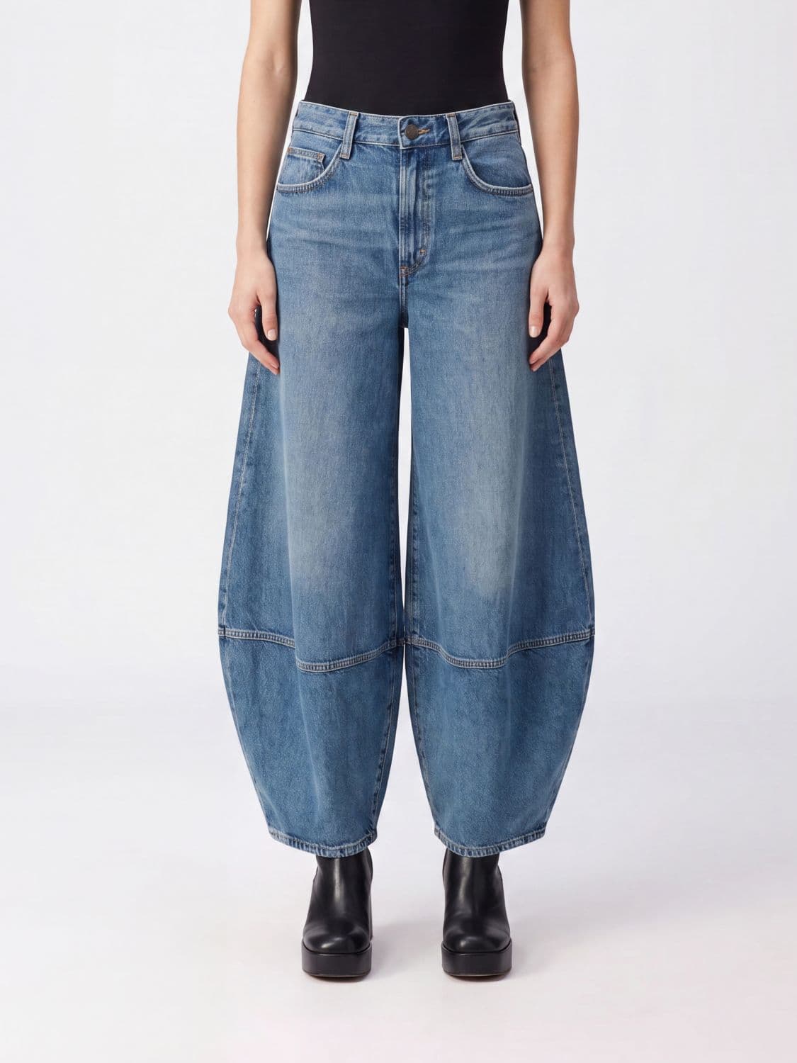 Agolde High-Waisted Baggy Wide-Leg Cotton Denim Jeans