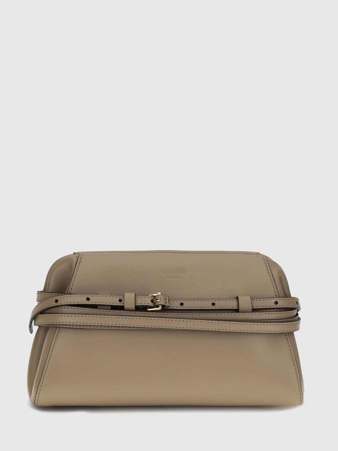 Moschino Couture Tie Me Leather Mini Clutch with Removable Strap