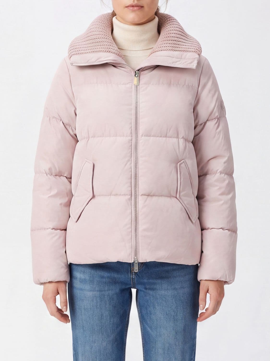 Pinko Dianthus Quilted Nylon Down Jacket with High Neck and Removable Hood