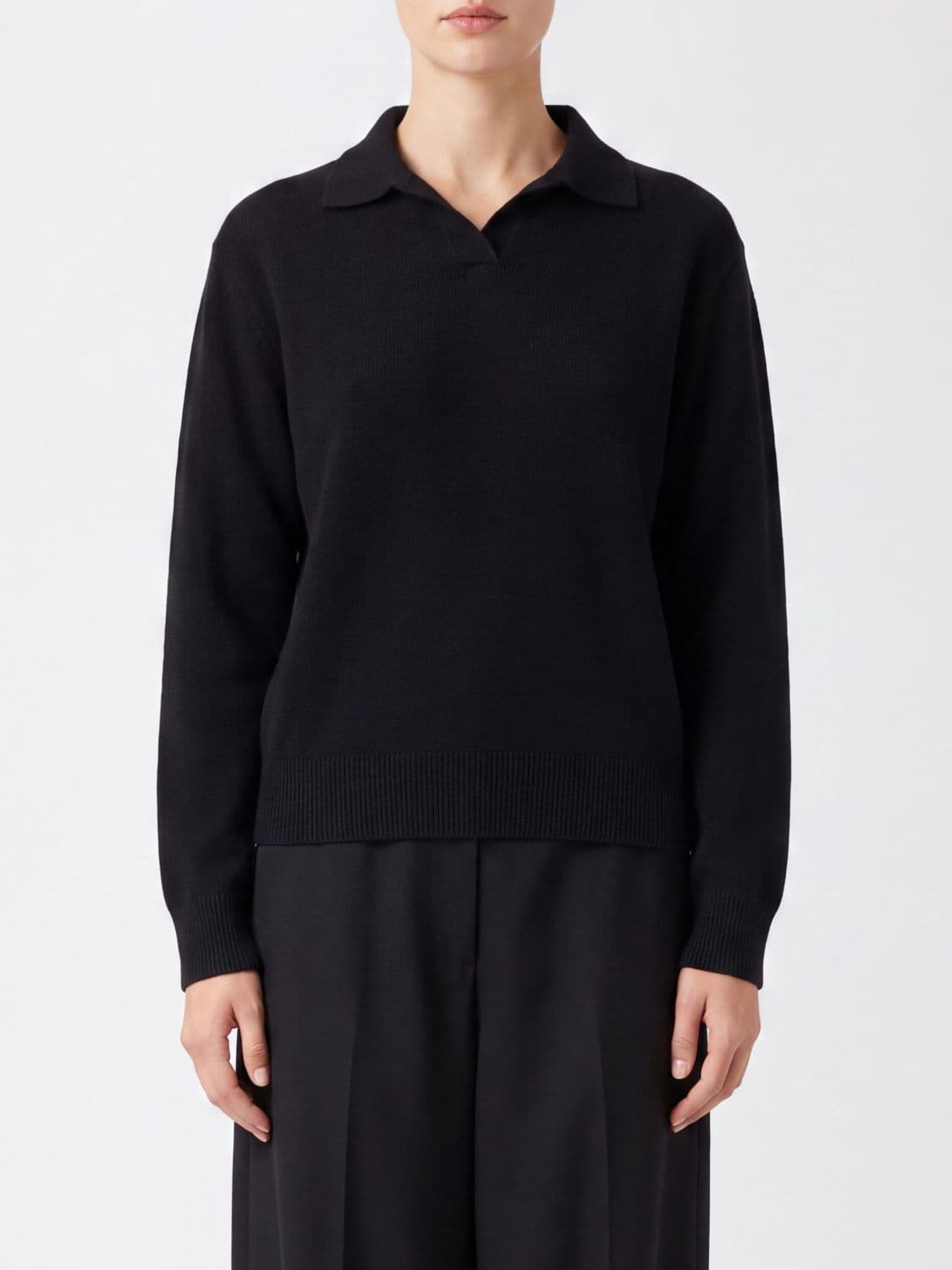 The Row Long-Sleeved Pure Cashmere Knit Polo