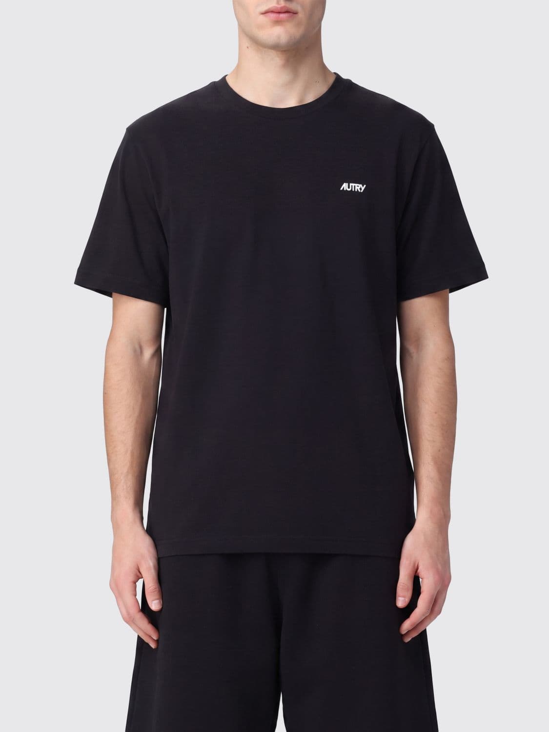Autry Crewneck Cotton T-shirt with Contrasting Embroidered Logo
