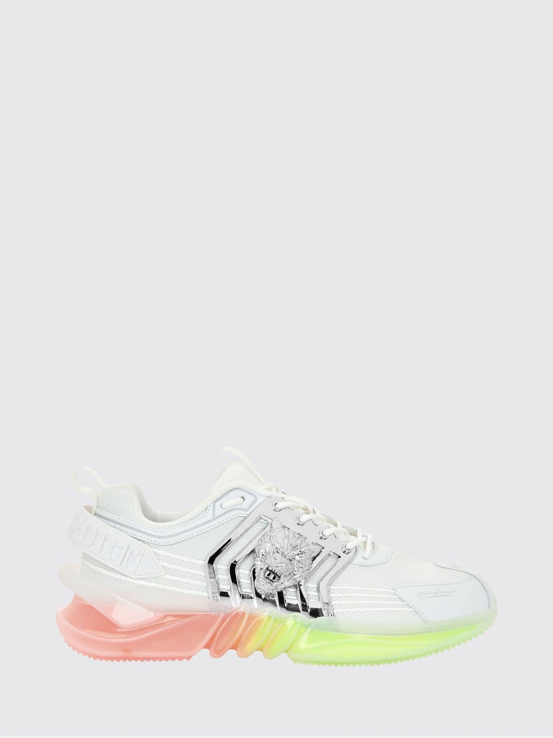 Plein Sport Runner Tiger Low-Top Mesh Sneakers with Chunky Sole