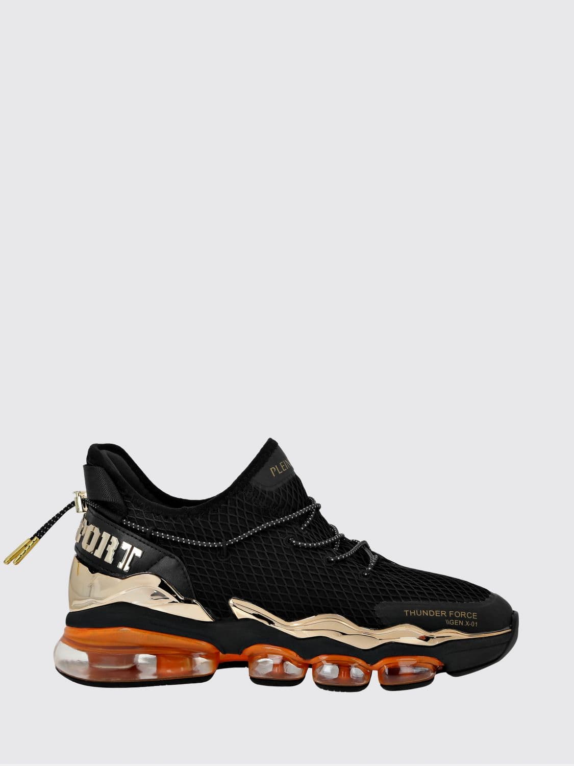 Plein Sport Two-Tone Mesh Low-Top Trainers with Cushioned Sole