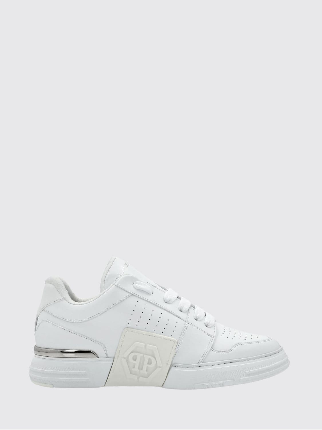 Philipp Plein Royal Street Smooth Leather Sneakers with Hexagon Logo