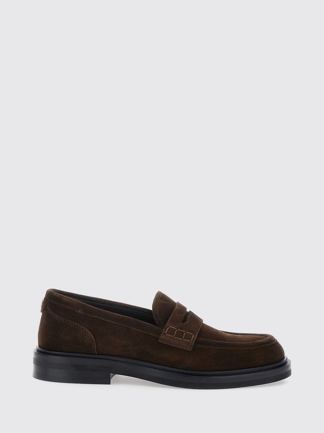 Dolce & Gabbana Suede Calfskin Penny Loafers with Raised Apron Toe