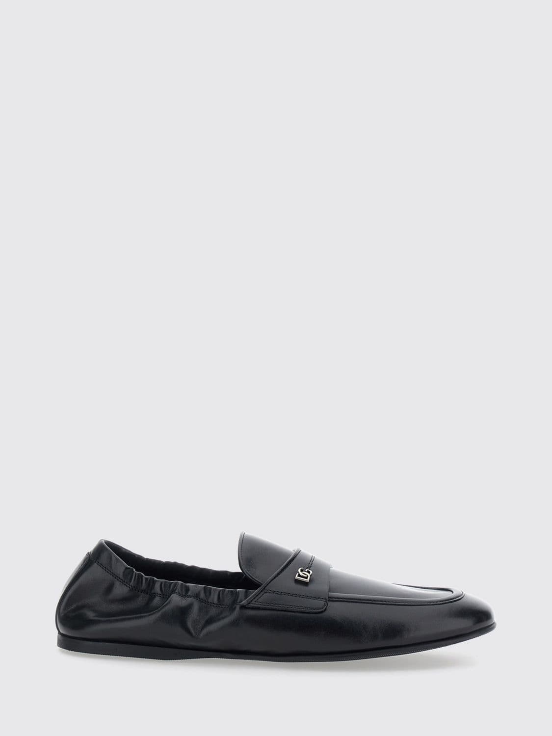 Dolce & Gabbana Tapered Toe Loafers in Smooth Calfskin with DG Logo