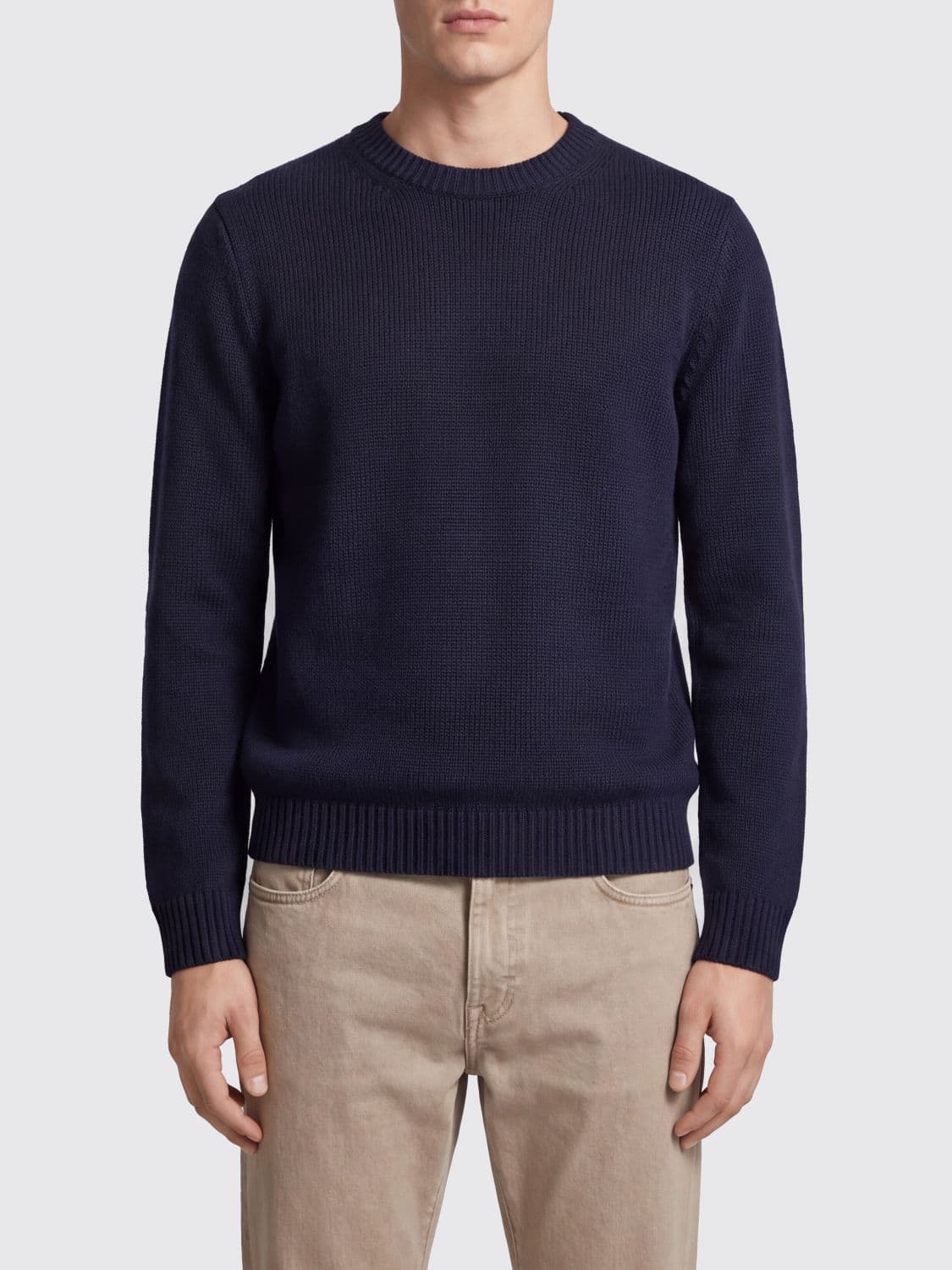Roberto Collina Crewneck Long-Sleeved Jumper in Fine Merino Wool