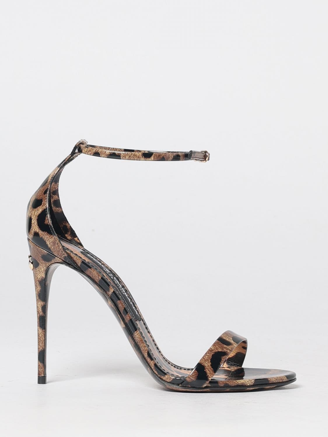 Dolce & Gabbana Keira Animalier-Print Patent Leather High-Heeled Sandals