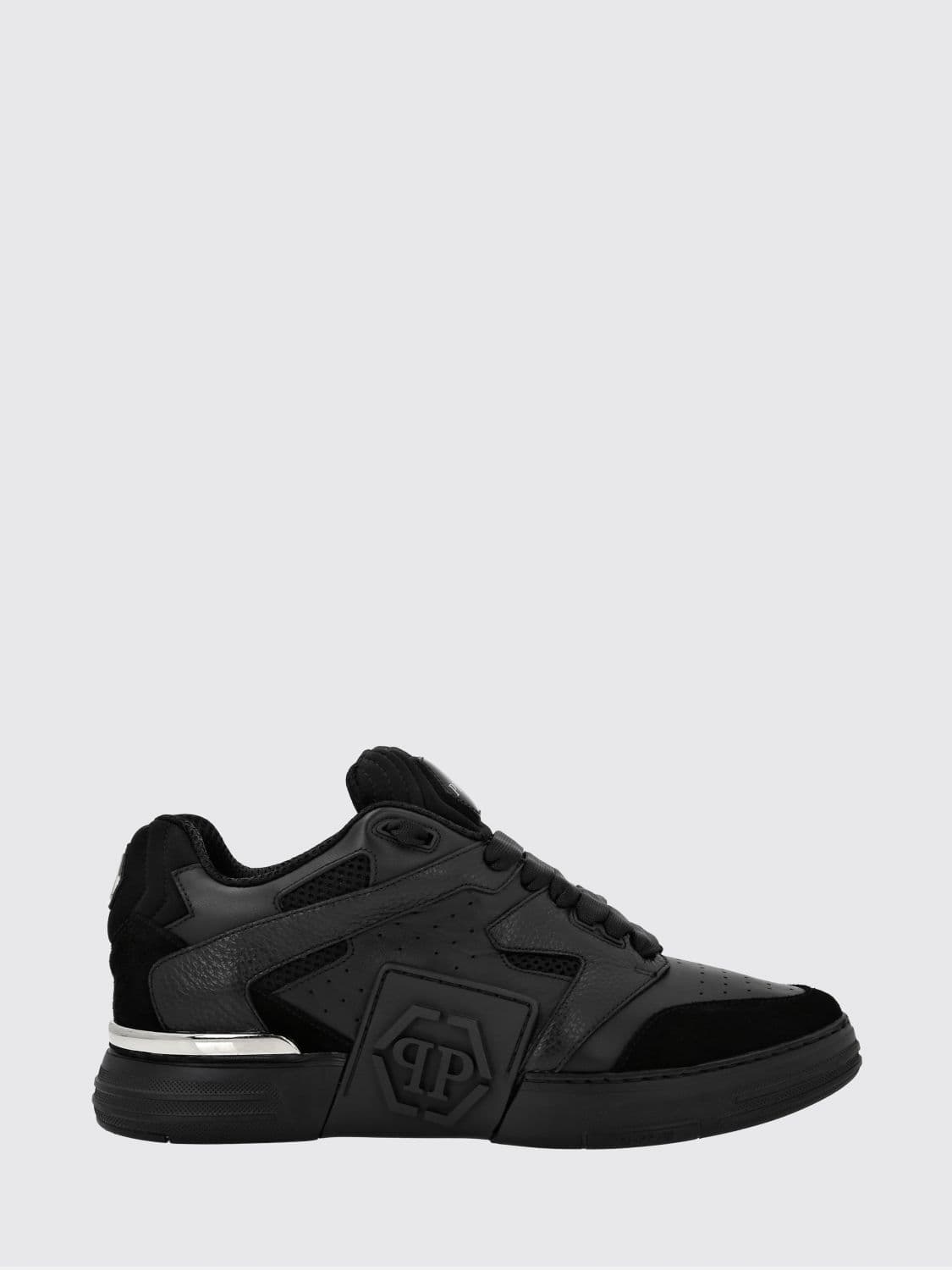 Philipp Plein Phantom Street Leather and Suede Sneakers with Rubber Logo