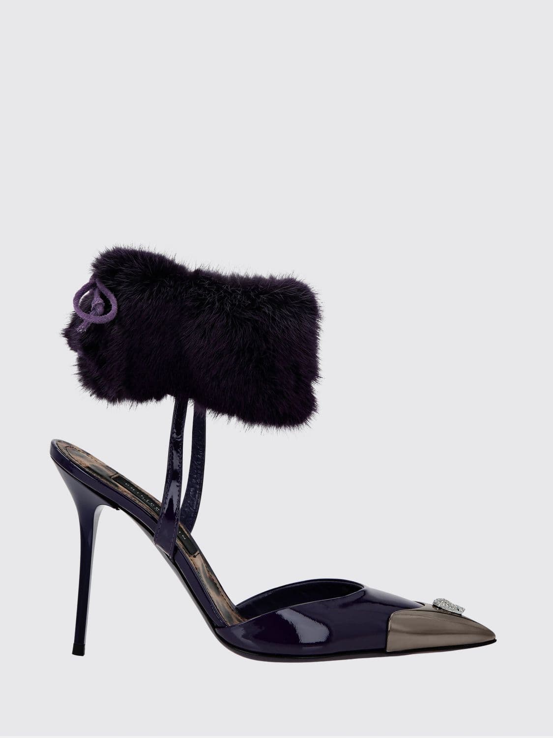 Philipp Plein Patent Leather Slingback Pumps with Skull and Stiletto Heel