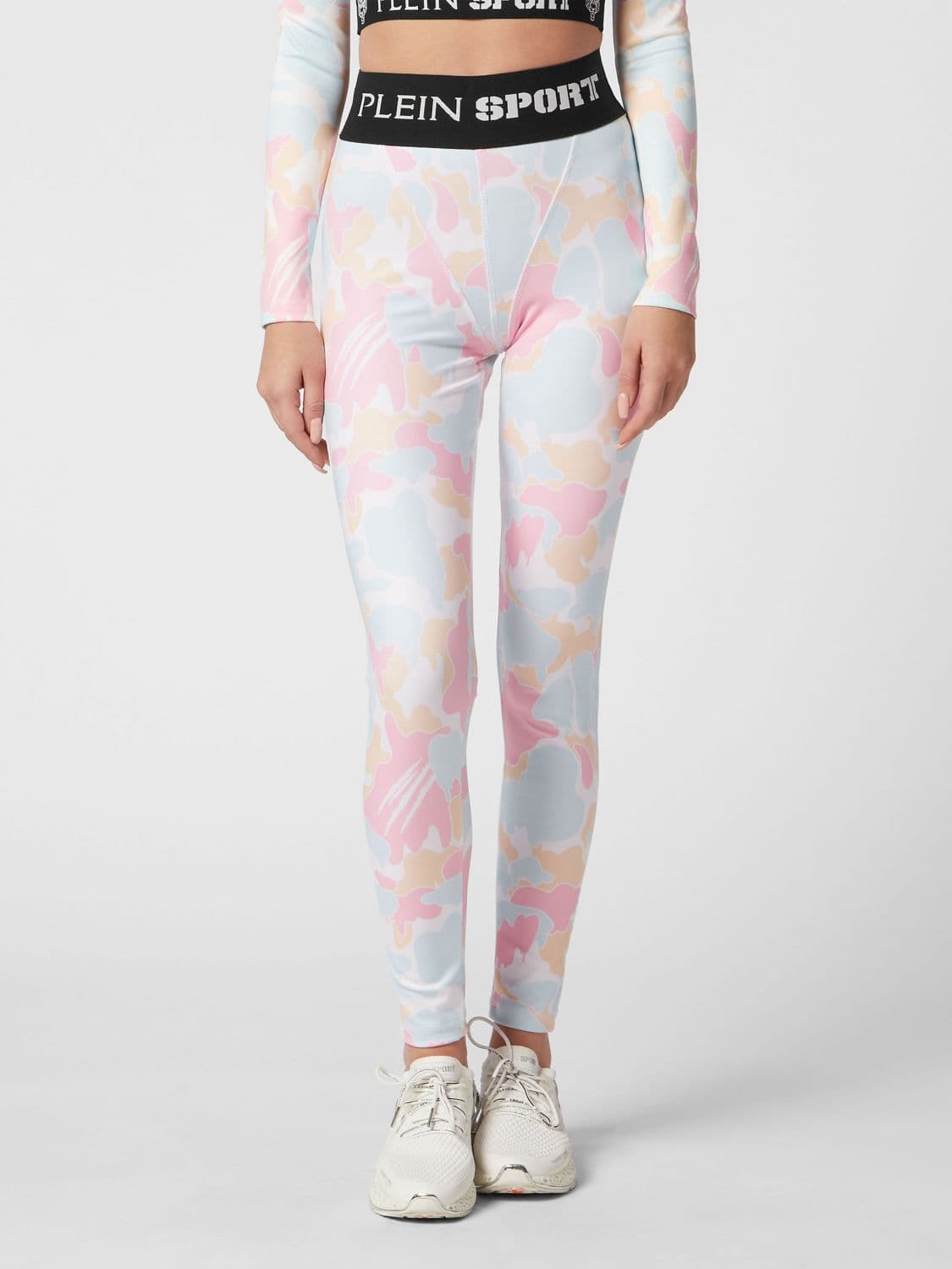 Plein Sport High-Waisted Camouflage Print Leggings in Technical Fabric
