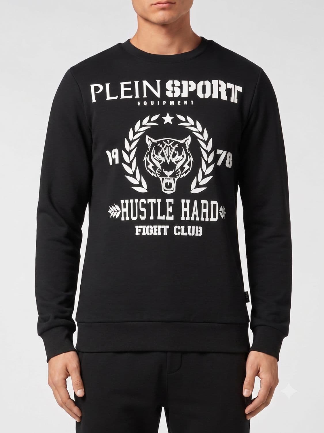 Plein Sport Slim Fit Graphic Print Cotton Crewneck Jumper