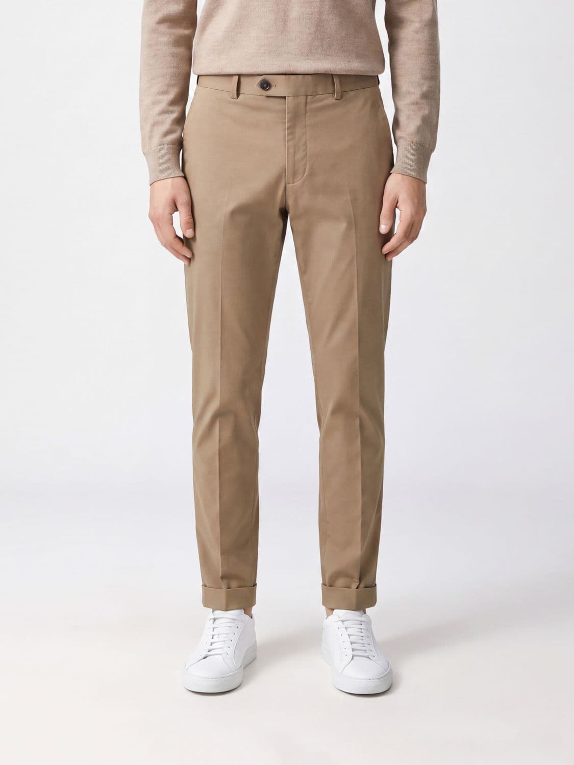 Rrd Jo Terzilight Slim Fit Wool Blend Chino Trousers with Welt Pockets