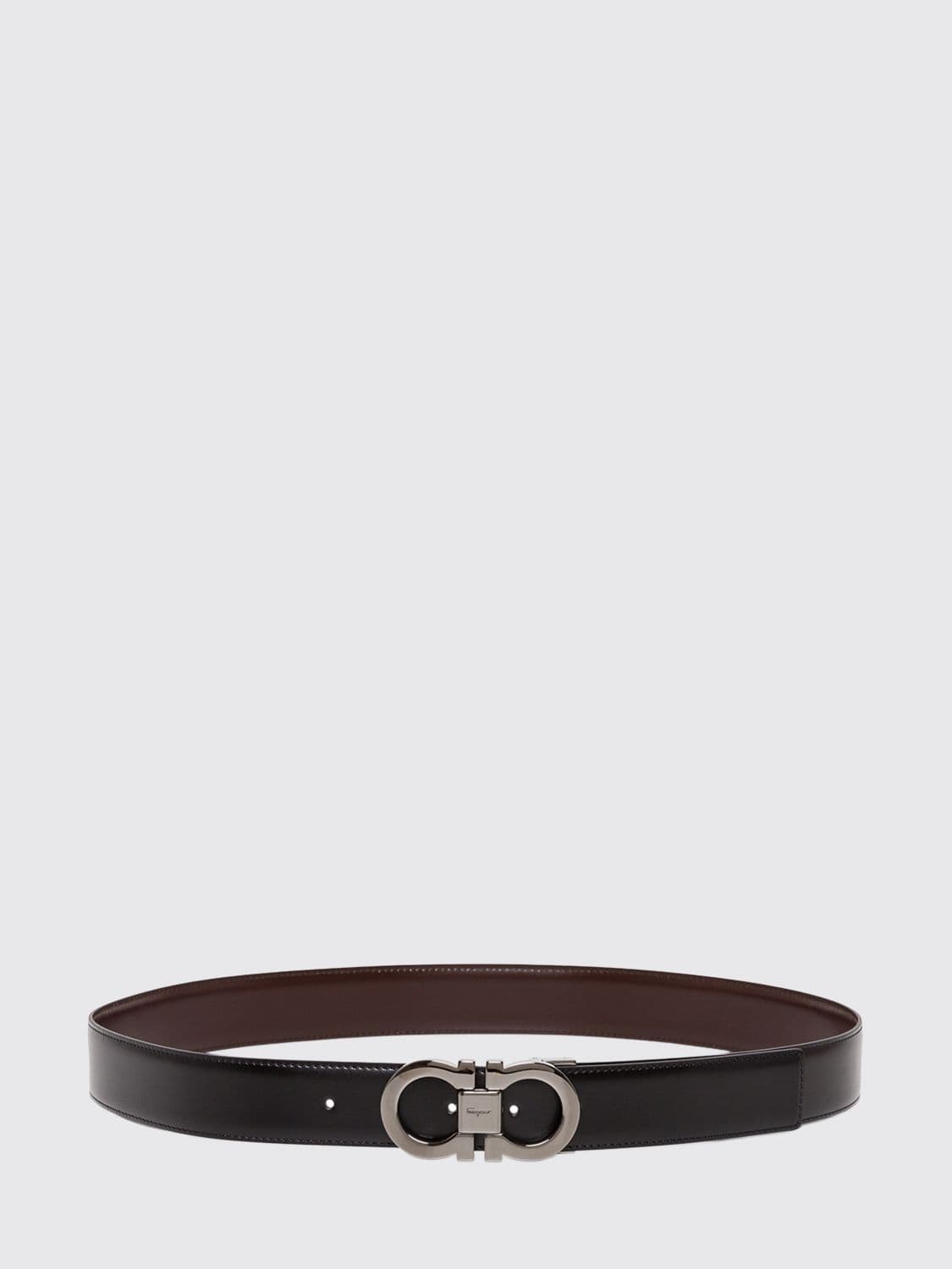 Ferragamo Reversible Calf Leather Belt with Gancini Buckle