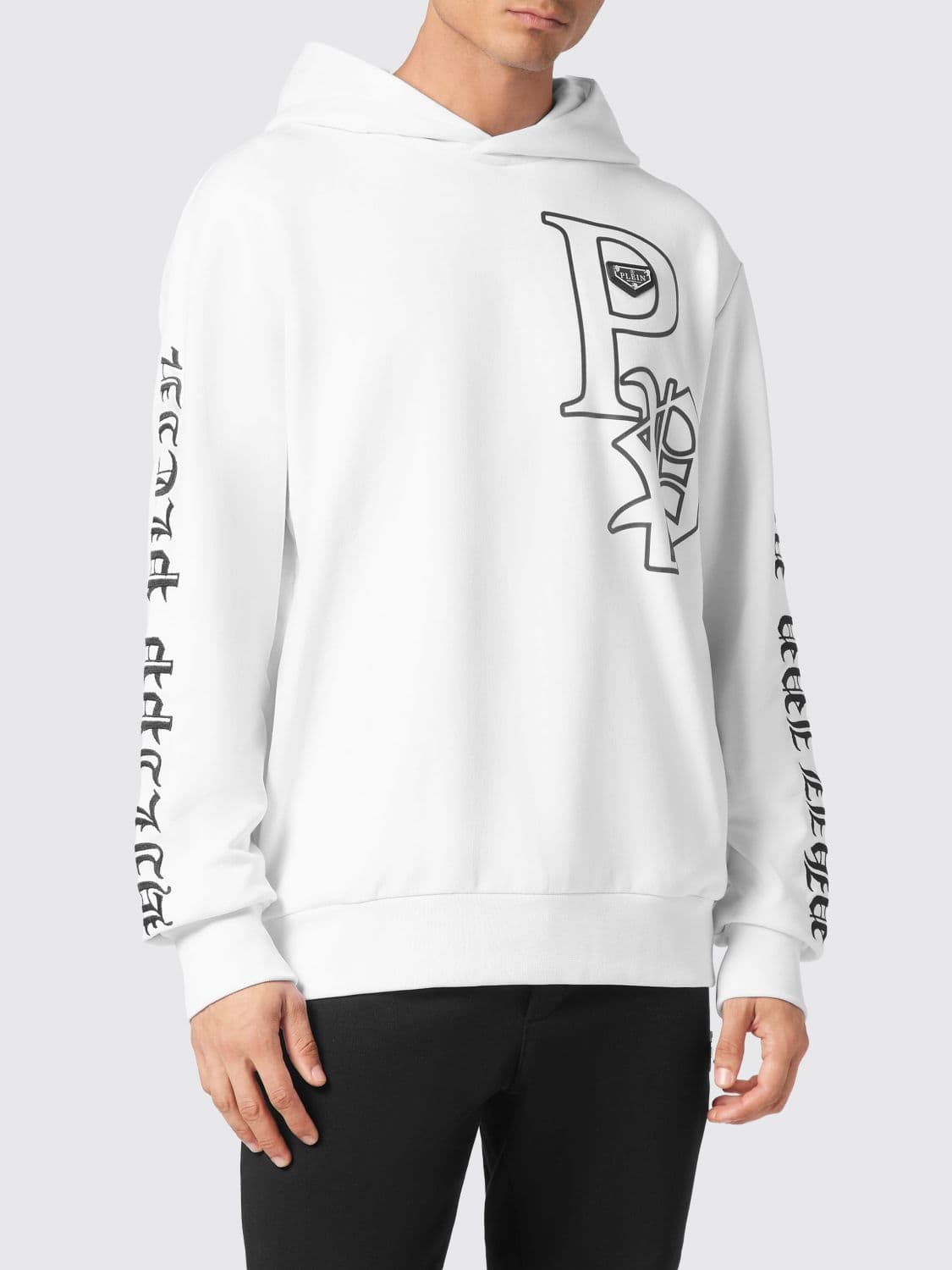 Philipp Plein Cotton Hoodie with Contrasting Logo