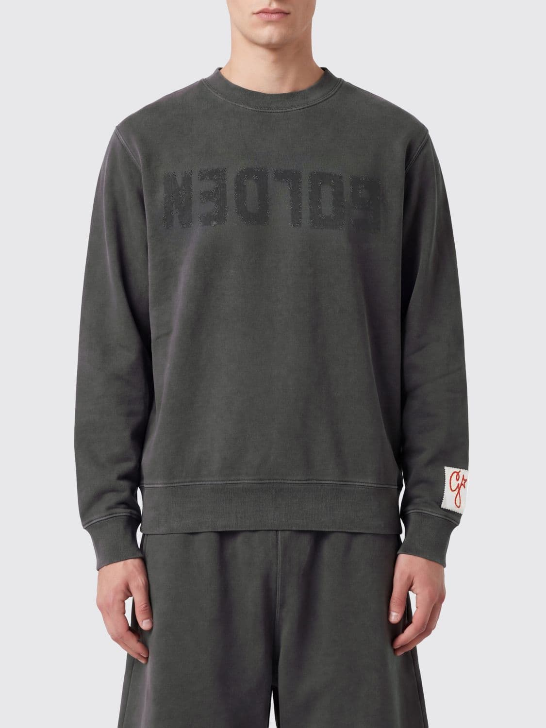 Golden Goose Contrast Logo Cotton Crewneck Sweatshirt