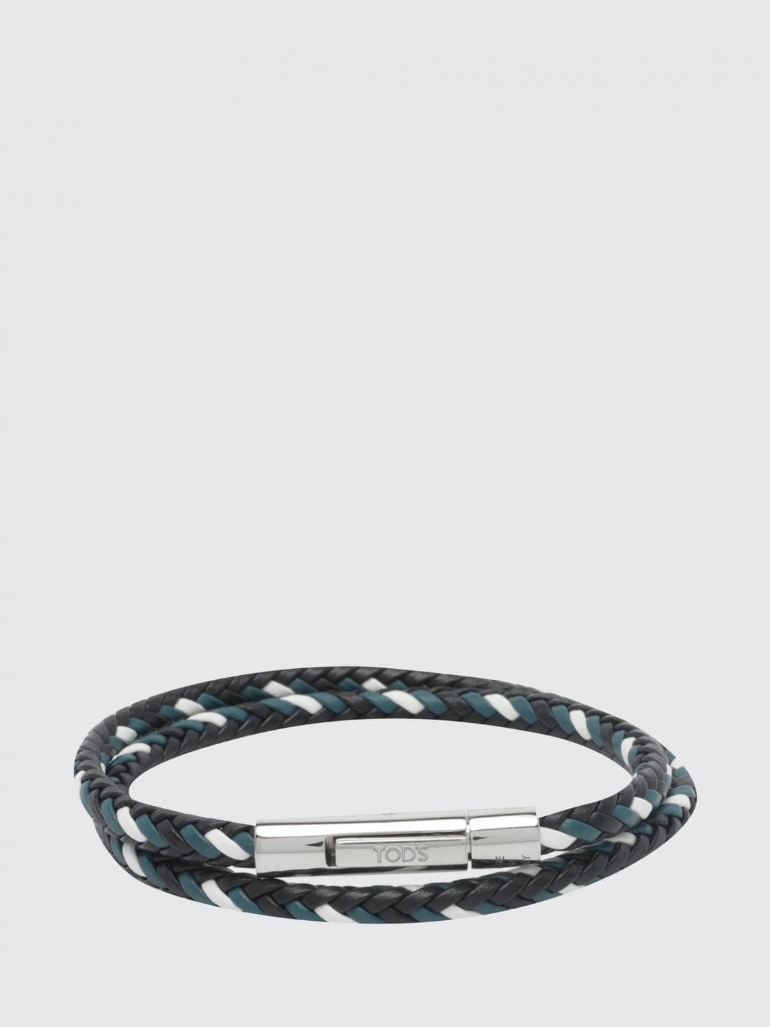 Tod's Woven Calfskin Leather Bracelet with Magnetic Clasp