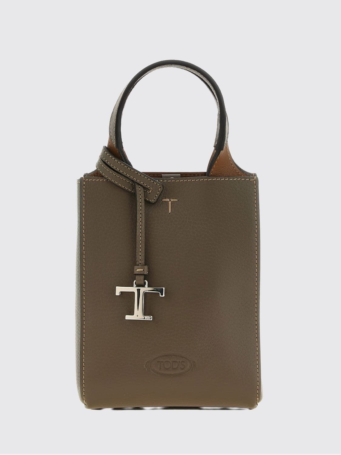 Tod's Mini Hammered Leather Bucket Bag with Double Handle and Strap