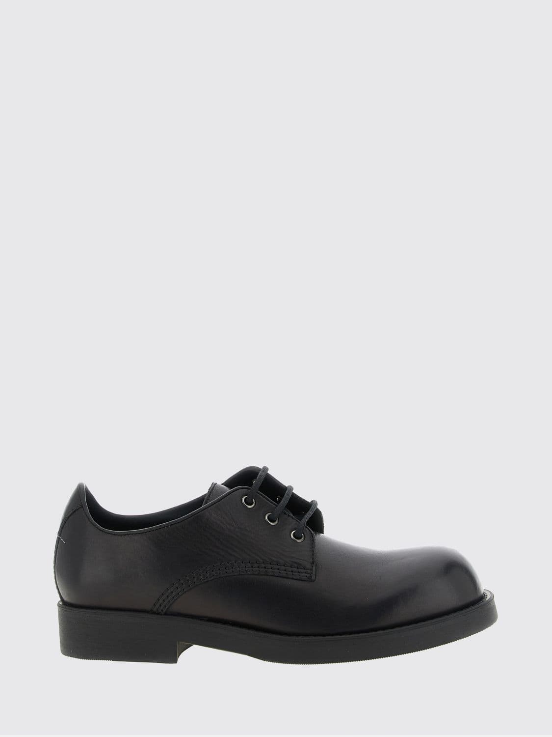 Mm6 Maison Margiela Smooth Leather Derby Shoes with Rear White Stitch