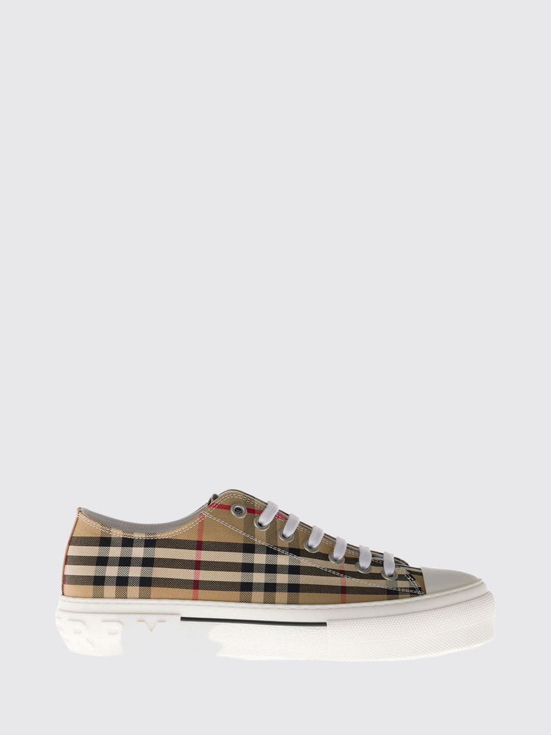 Burberry Jack Vintage Check Cotton Sneakers with Rubber Toe Cap