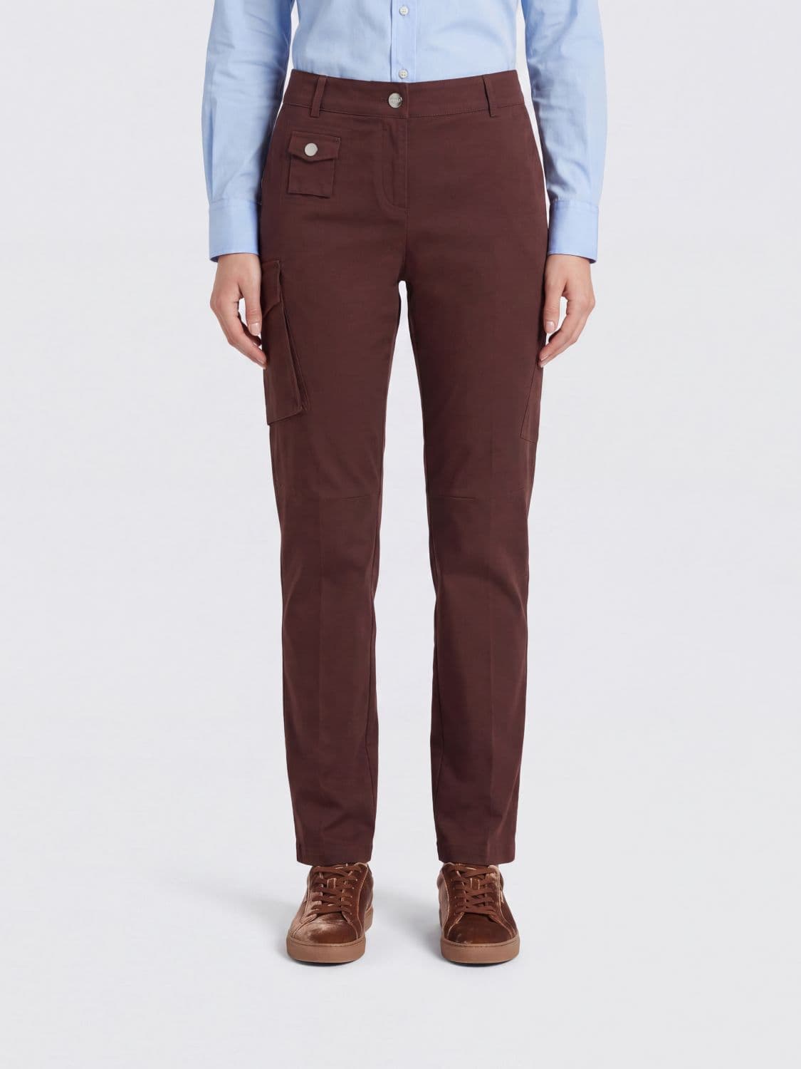 Ganni Slim Fit Stretch Organic Cotton Cargo Trousers