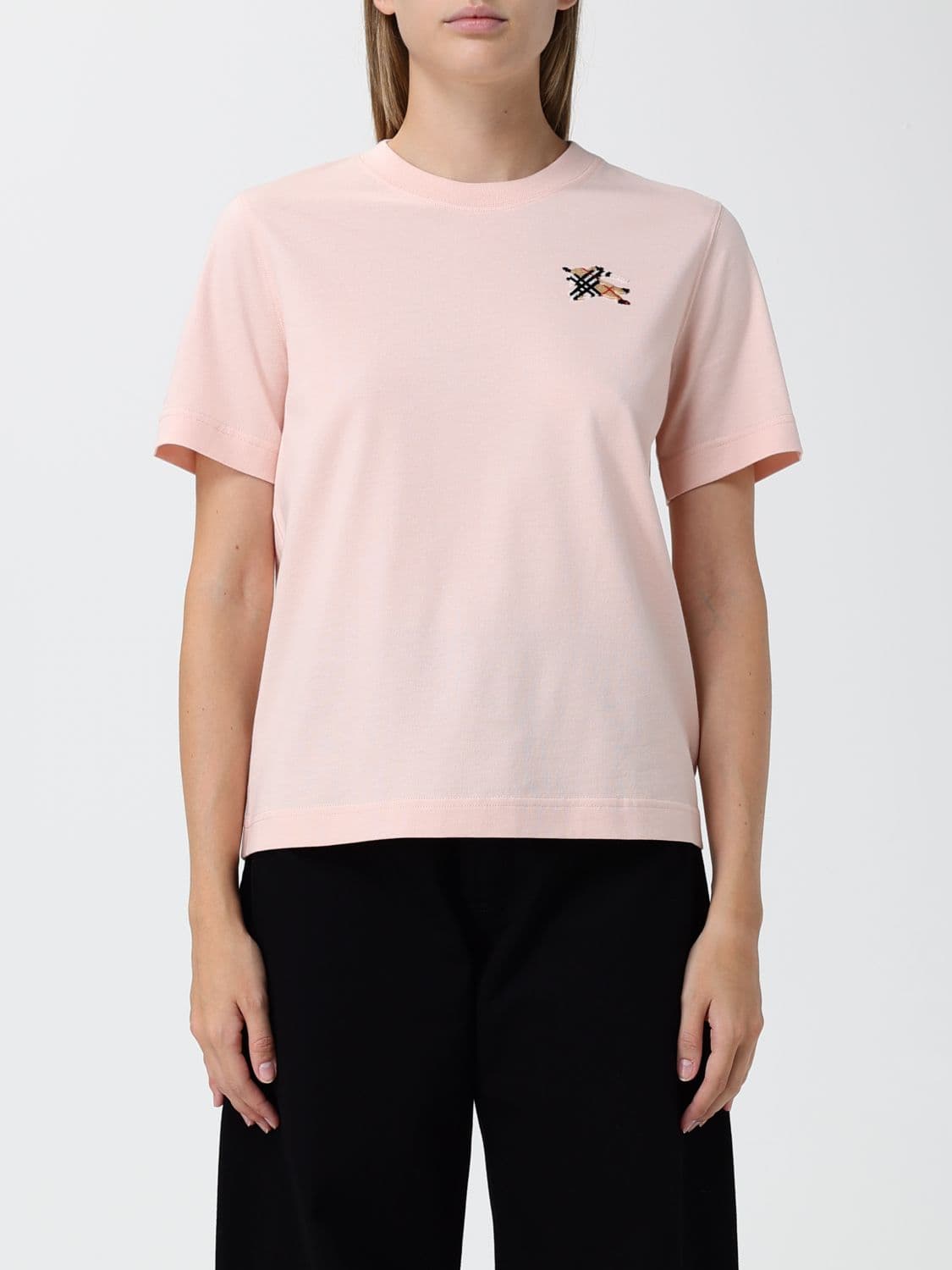 Burberry Equestrian Knight Embroidered Cotton T-Shirt