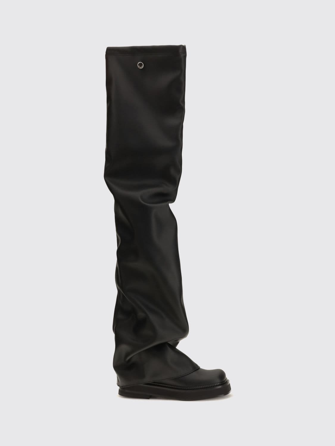 The Attico Robin Over-the-Knee Boots in Synthetic Leather with Low Heel