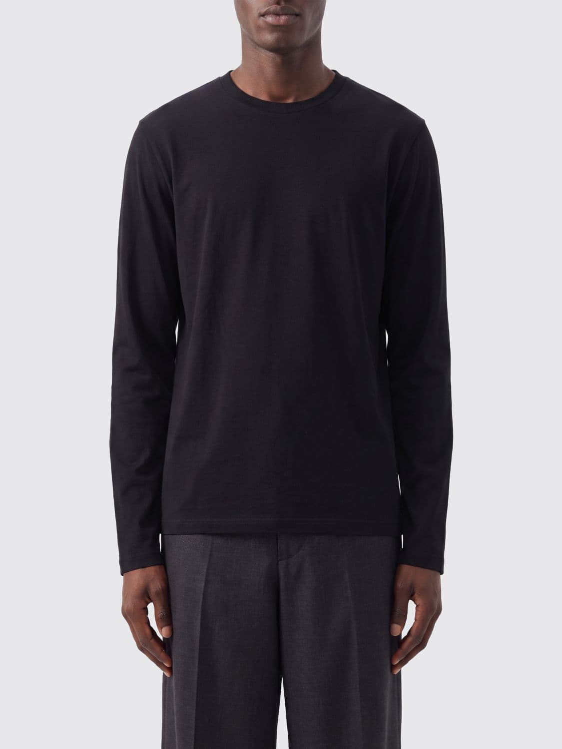 Jil Sander Long-Sleeved Cotton T-Shirt with Crew Neck