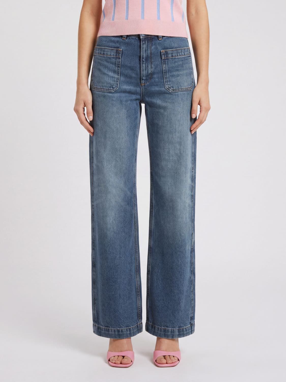 A.p.c. A. P.C. Victoria High-Waisted Wide-Leg Cotton Denim Jeans